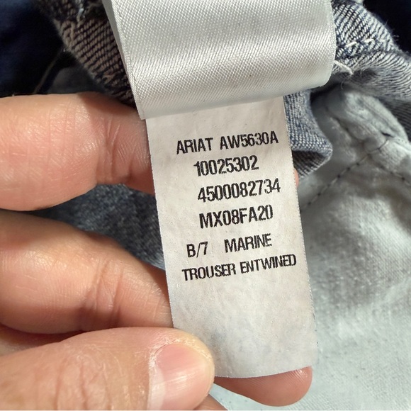 Ariat Denim Women’s Marine Trouser Jeans Wide Leg Mid Rise Stretch Entwined 30 - Picture 11 of 15